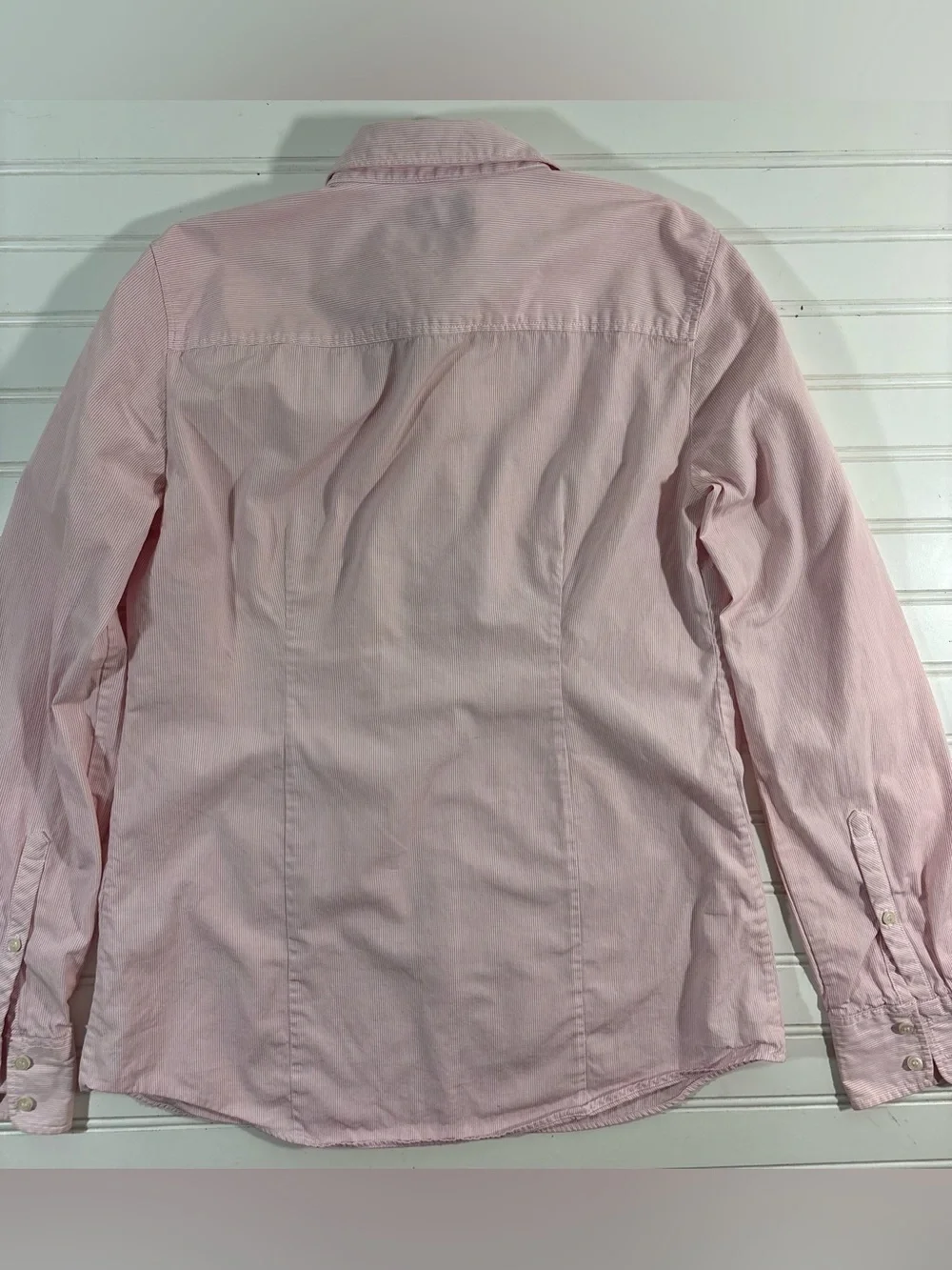 J Crew Haberdashery Shirt Button Up Women’s Size Small Striped Pink Coastal